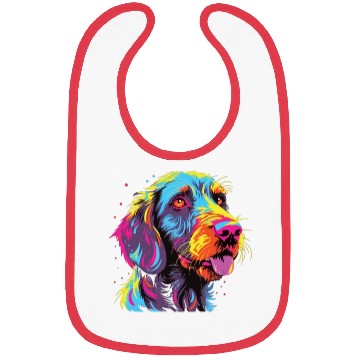 Discover Watercolor Colorful German Wirehaired Pointer Bibs