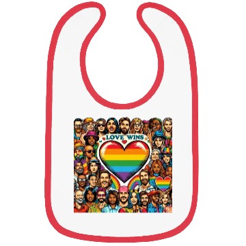 Discover Love Wins LGBT Pride Month Vibrant Design Bibs