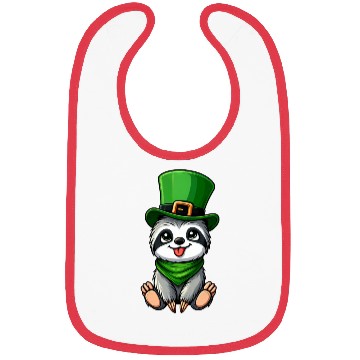 Discover St. Patrick's Day Sloth Clumsy Cute Cartoon Design Bibs