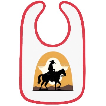 Discover Cowboy Rinding a horse Bibs