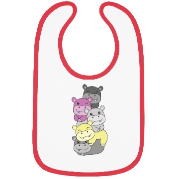 Discover Perigirl Flag Pride Lgbtq Cute Hippo Stack Bibs
