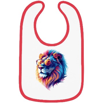 Discover Lion with Glasses Hipster Lion Bibs