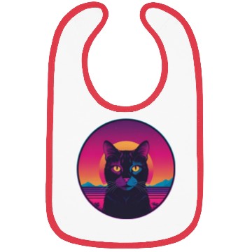 Discover Synthwave Black Cat Bibs