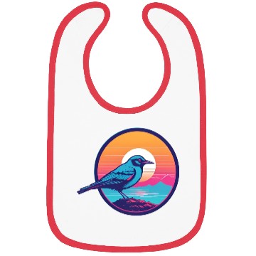 Discover Synthwave Blue Bird Bibs