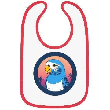 Discover Synthwave Blue Budgie 1 Bibs