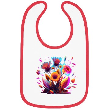 Discover Cyberpunk Neon Glow FlowersDesign Bibs