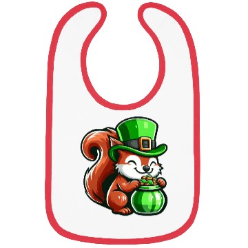 Discover St. Patrick's Day Cute Squirrel Comic Design Bibs