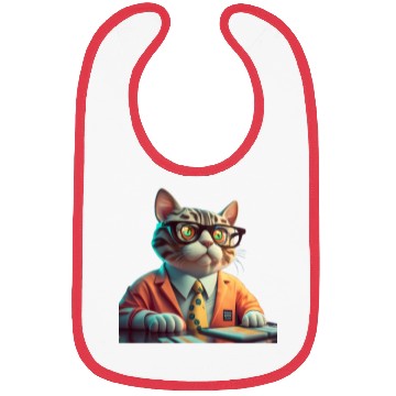 Discover 3D Business Cat Analyzes Charts - Design Bibs