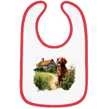 Discover Irish Setter Emerald Dog Cottagecore Adventure Bibs
