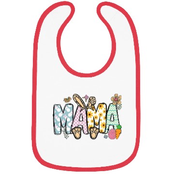 Discover Mama Bunny Easter Vibes Doodle Lettered Bibs