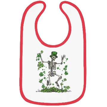 Discover St Patricks Skeleton Dancing With Shamrocks Bibs