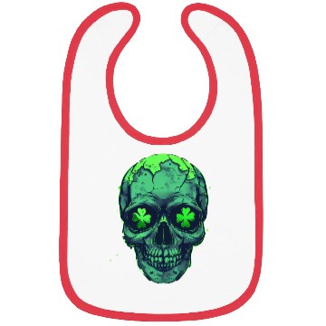 Discover St Patricks Skeleton with Shamrock Eyes Bibs