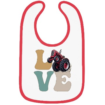 Discover LOVE Tractor Pulling Tractor Driver Farmer Farming Bibs
