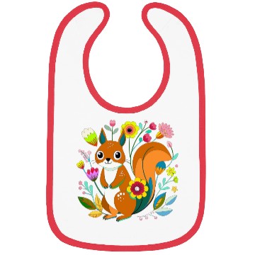 Discover A sweet squirrel in the flowers Bibs