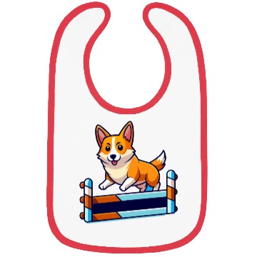 Discover Determined Corgi Agility Course Art Bibs