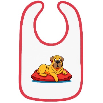 Discover Chilled Mastiff on Plush Cushion Bibs