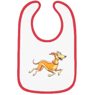 Discover Graceful Running Whippet Artwork Bibs