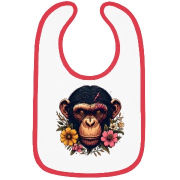 Discover Monkey Warrior Amidst Blooms Bibs