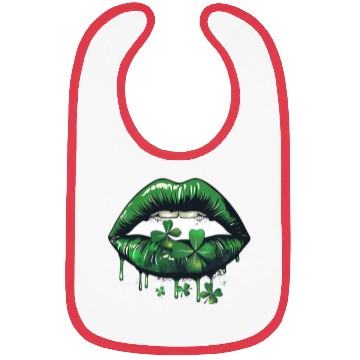 Discover St Patrick Irish Green Lips Bibs
