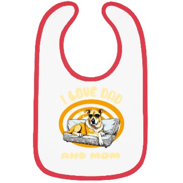 Discover I Love Dad and Mom - Dog Bibs