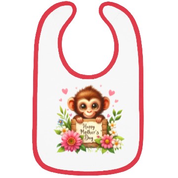 Discover Cute Monkey Happy Mother s Day Bibs