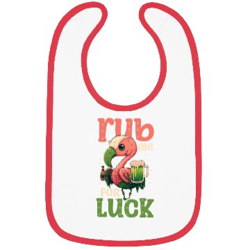 Discover Irish Flamingo St Patricks Rub For Luck Bibs