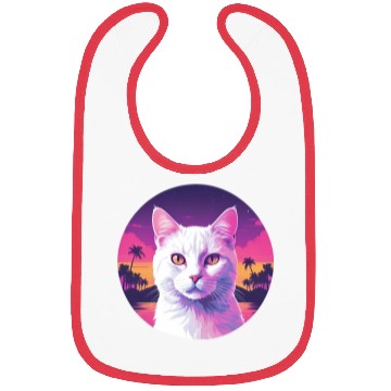 Discover Synthwave White Cat 2 Bibs