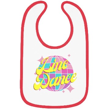 Discover Line dance disco ball in fun neon party colors Bibs