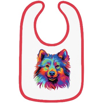 Discover Watercolor Colorful Finnish Lapphund Bibs