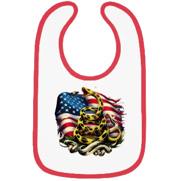 Discover Gadsden Snake American Flag Bibs
