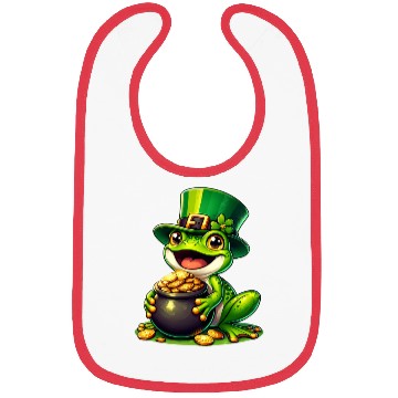 Discover St. Patrick's Day Frog with Gold Bibs