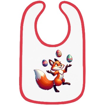 Discover Easter Fox Juggler with Eggs Bibs