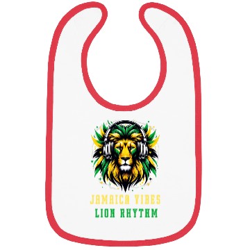 Discover Jamaica lion reggae design Bibs