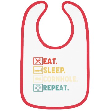 Discover Eat Sleep Cornhole Repeat Bibs