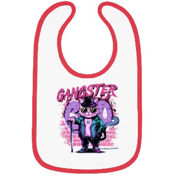 Discover gangster cat neon design Bibs