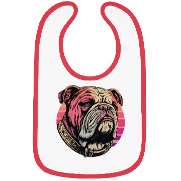 Discover Bulldog With Character Retro Graphic Bibs