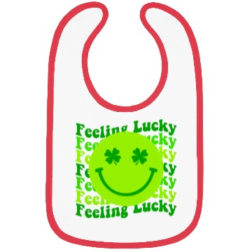 Discover Irish Clover Feeling Lucky Smiling Face Bibs