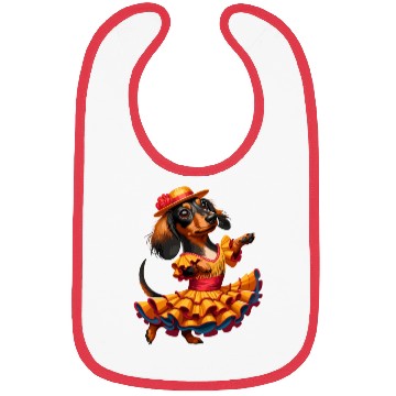 Discover Dachshund dancing flamenco, animal dance Bibs
