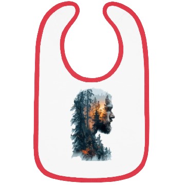 Discover Nature Silhouette Forest Man Fire Bibs