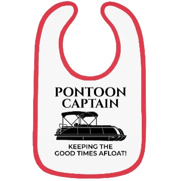 Discover Pontoon Boat Captain Boating Cruise Fishing Funny Bibs