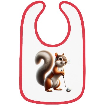 Discover Golf Player Squirrel Animal Lover Design Bibs
