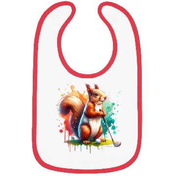 Discover Golf Player Squirrel Animal Lover Design Bibs