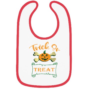 Discover Trick or treat crossbones Halloween pumpkin Bibs