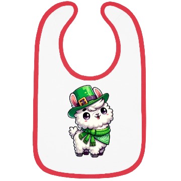Discover St. Patrick's Day Llama Cartoon Bibs