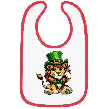 Discover Cute Lion St. Patrick's Day Cartoon Bibs