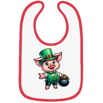 Discover Cute St. Patrick's Piglet Bibs