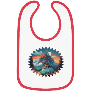Discover Classic car with wonderful mountains background Bibs