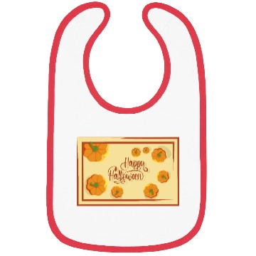 Discover Greetings Happy Halloween typography and pumpkins Bibs