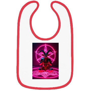 Discover Baphomet made of diamonds and glitter neon light Bibs