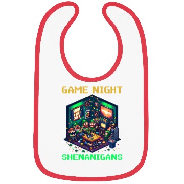 Discover St. Patricks Day Gaming Game Night Shenanigans Bibs